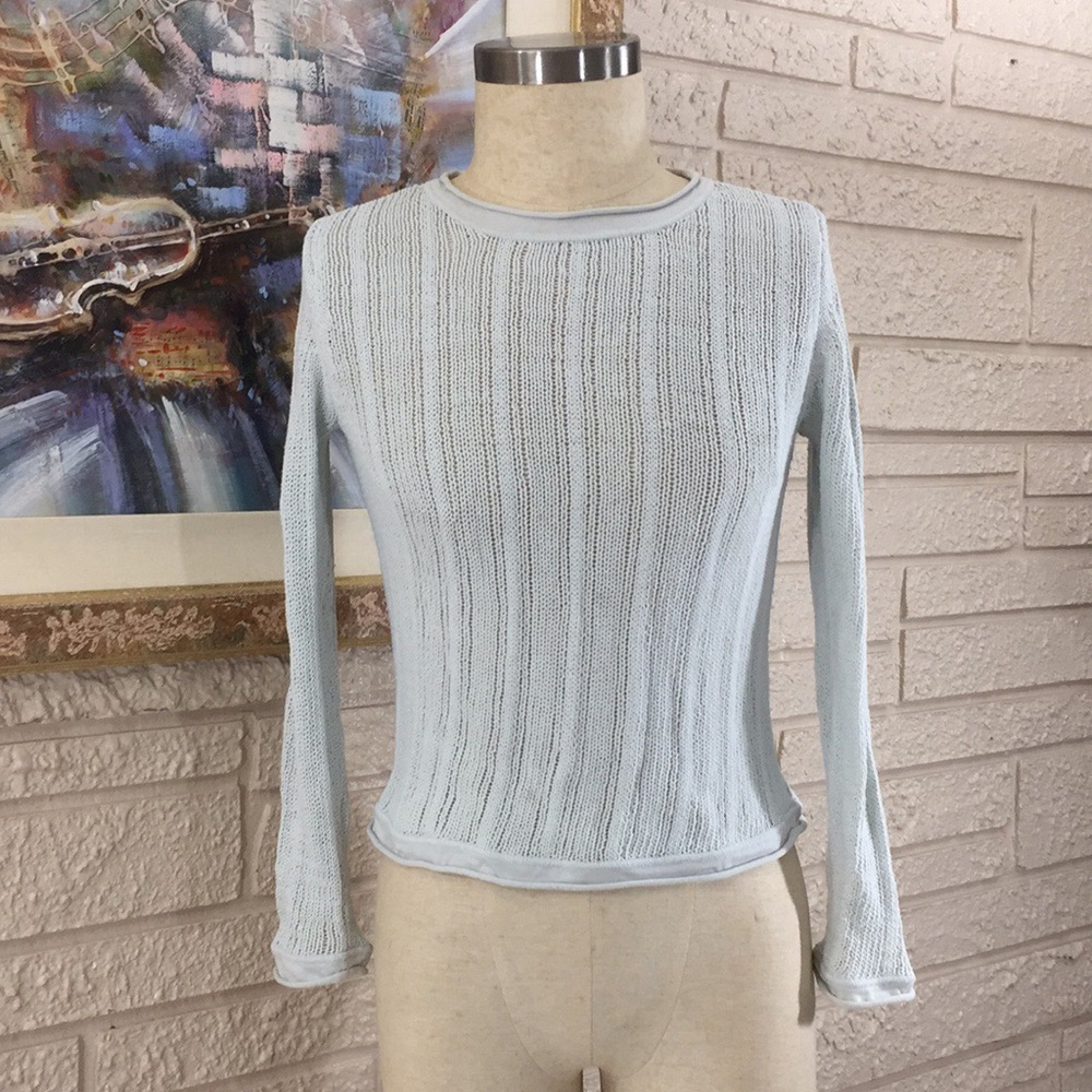 🌹Jill Cotton Trim Knit Pullover Style Sw…